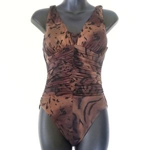Miracle One Piece Leopard Tummy Control Ruched 10